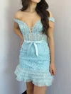 Petite Corset Off-the-shoulder Lace Bodycon Tiered Homecoming Dresses #Milly02055410