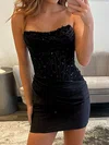 Corset Strapless Satin Appliques Bodycon Homecoming Dresses #Milly02055425