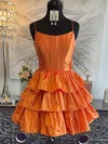 Modest Scoop Neck Taffeta Skater Tiered Homecoming Dresses #Milly02055433