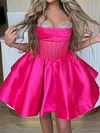Corset Strapless Satin Beaded Skater Homecoming Dresses #Milly02055441