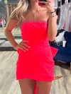 Petite Strapless Satin Bodycon Beaded Homecoming Dresses #Milly02055453