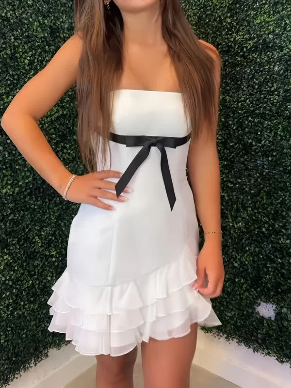 Cute Strapless Bodycon Ruffle Homecoming Dresses #Milly02055456
