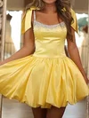 Cute Scoop Neck Satin Beaded Skater Homecoming Dresses #Milly02055473