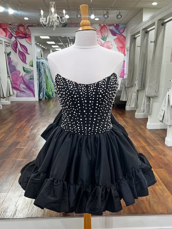 Corset Strapless Taffeta Skater Beaded Homecoming Dresses #Milly02055478
