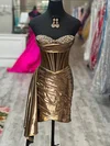 Corset Strapless Metallic Bodycon Ruched Homecoming Dresses #Milly02055511