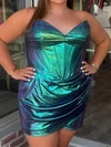 Corset V-neck Metallic Bodycon Ruched Homecoming Dresses #Milly02055514