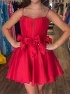 Corset A-line Square Neck Satin Bow Homecoming Dresses #Milly02055517