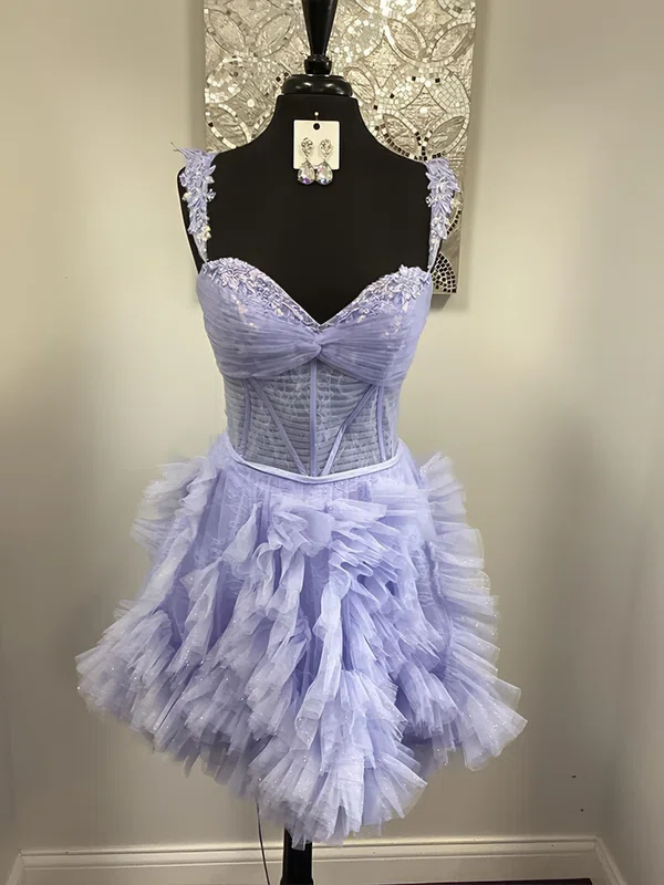 Corset Sweetheart Tulle Skater Ruffle Homecoming Dresses #Milly02055522