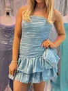 Trendy Strapless Taffeta Bodycon Pleated Homecoming Dresses #Milly02055540