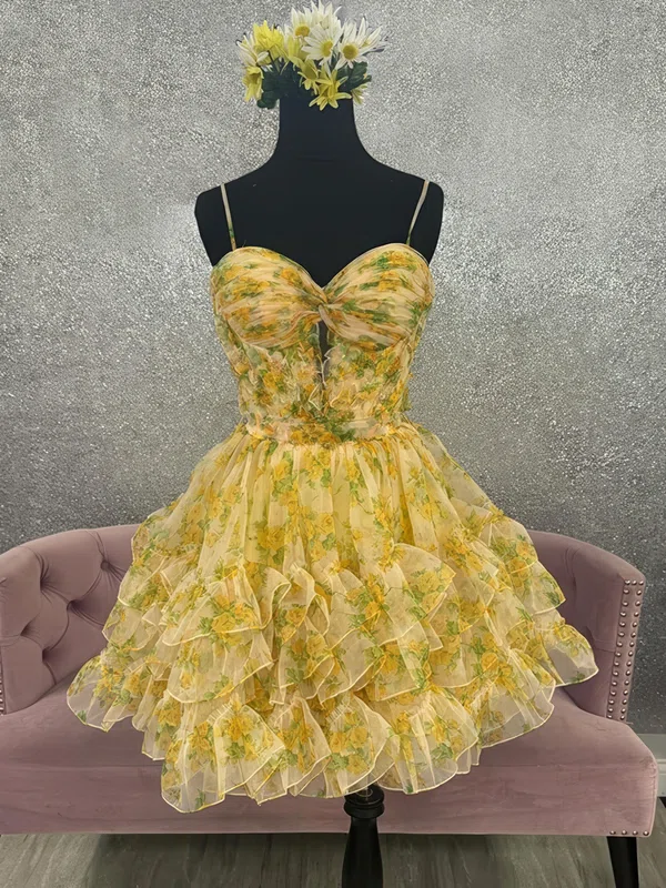 Strappy Sweetheart Tiered Skater Homecoming Dresses #Milly02055542