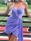 Simple Strapless Satin Bodycon Ruched Homecoming Dresses #Milly02055548