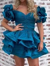 Unique Off-the-shoulder Taffeta Tiered Skater Homecoming Dresses #Milly02055554