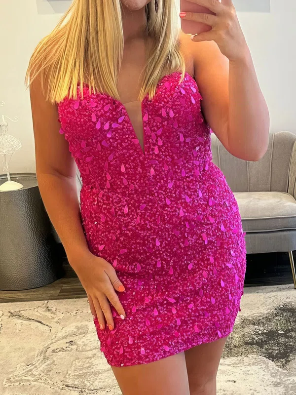 Sparkly V-neck Sequin Bodycon Homecoming Dresses #Milly02055568