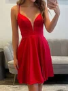 Simple A-line V-neck Satin Homecoming Dresses #Milly02055577
