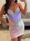 Corset V-neck Sequin Bodycon Beaded Homecoming Dresses #Milly02055584