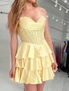 Corset Strapless Satin Skater Tiered Homecoming Dresses #Milly02055586