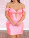 Corset Off-the-shoulder Satin Ruched Bodycon Homecoming Dresses #Milly02055608