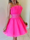 Petite Strapless Tulle Beaded Skater Homecoming Dresses #Milly02055629