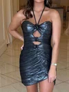 Cut Out Metallic Bodycon Ruched Homecoming Dresses #Milly02055633