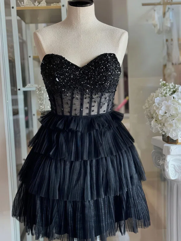 Corset Strapless Tulle Tiered Skater Homecoming Dresses #Milly02055653