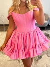 Corset Off-the-shoulder Taffeta Ruffle Skater Homecoming Dresses #Milly02055678