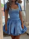 Petite Skater Scoop Neck Satin Beaded Homecoming Dresses #Milly02055697