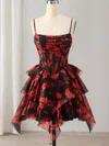 Corset Skater Square Neck Tiered Floral Print Homecoming Dresses #Milly02055704