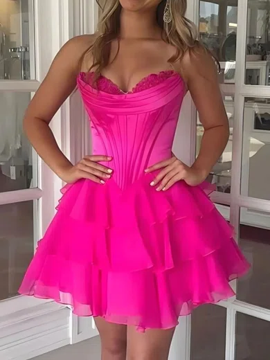 Beautiful Corset Strapless Tiered Ruffle Homecoming Dresses #Milly02055713