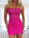 Strapless Corset Satin Bodycon Beaded Homecoming Dresses #Milly02055716