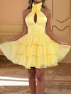 Cut Out A-line High Neck Tiered Ruffle Homecoming Dresses #Milly02055717