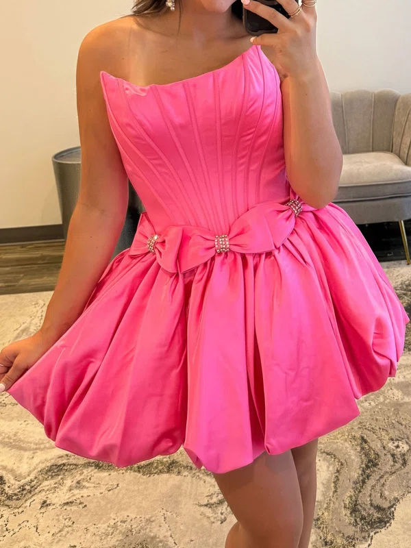 Corset Ball Gown Strapless Satin Bow Homecoming Dresses #Milly02055740