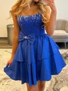 Strapless A-line Satin Corset Beaded Homecoming Dresses #Milly02055742