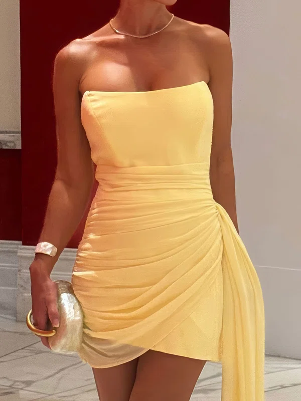 Casual Strapless Ruched Bodycon Homecoming Dresses #Milly02055763