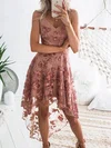 A-line Lace Floral Asymmetrical Homecoming Dresses #Milly02055766