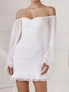 Off-the-shoulder Long Sleeve Ruched Homecoming Dresses #Milly02055772