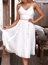 Casual A-line V-neck Pleats Ruffle Homecoming Dresses #Milly02055783