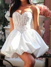 Puffy Strapless Satin Lace Corset Homecoming Dresses #Milly02055788