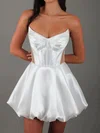 Puffy Satin Ruched Corset Homecoming Dresses #Milly02055790