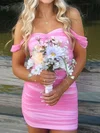 Cute Off-the-shoulder Ruched Bodycon Homecoming Dresses #Milly02055799