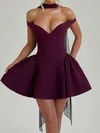 Corset Off-the-shoulder Satin Homecoming Dresses PT02028910