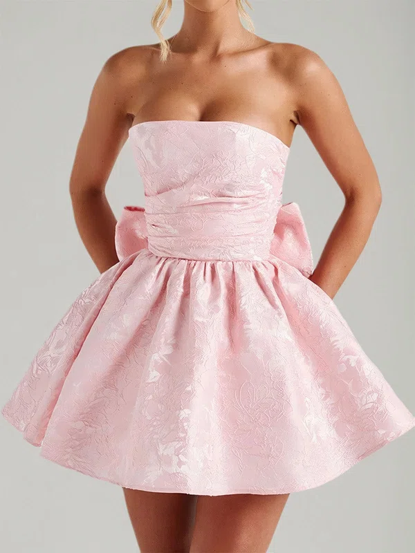 Strapless Ball Gown Satin Floral Print Homecoming Dresses PT02028911