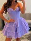 Strapless A-line Corset Tiered Ruffle Homecoming Dresses #Milly02055801
