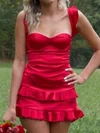 Basic Sweetheart Satin Bodycon Tiered Ruffle Homecoming Dresses #Milly02055804
