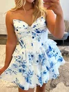A-line Floral Print Tiered Ruffle Homecoming Dresses #Milly02055813