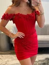 Off-the-shoulder Floral Ruched Bodycon Homecoming Dresses #Milly02055819