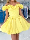 Puffy Off-the-shoulder Satin Floral Homecoming Dresses #Milly02055821