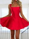 Simple Ball Gown Square Neck Satin Homecoming Dresses #Milly02055829