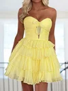 Cute A-line Strapless Tiered Ruffle Homecoming Dresses #Milly02055834