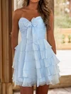 A-line Sweetheart Tiered Ruffle Homecoming Dresses with Bow #Milly02055840