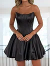Puffy Corset Strapless Satin Homecoming Dresses #Milly02055845